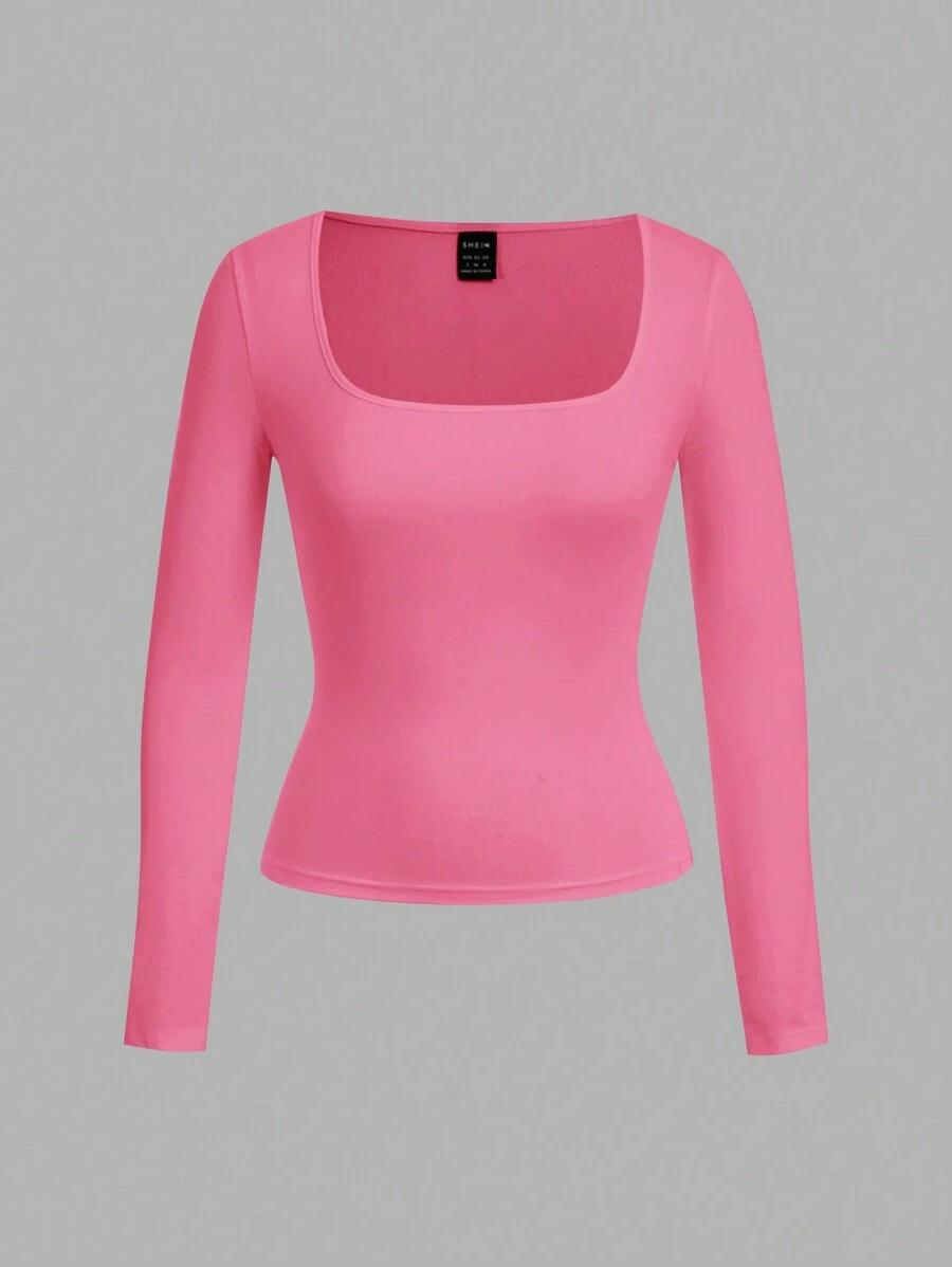 SHEIN RÓŻOWY TOP DŁUGI RĘKAW S06__XXL