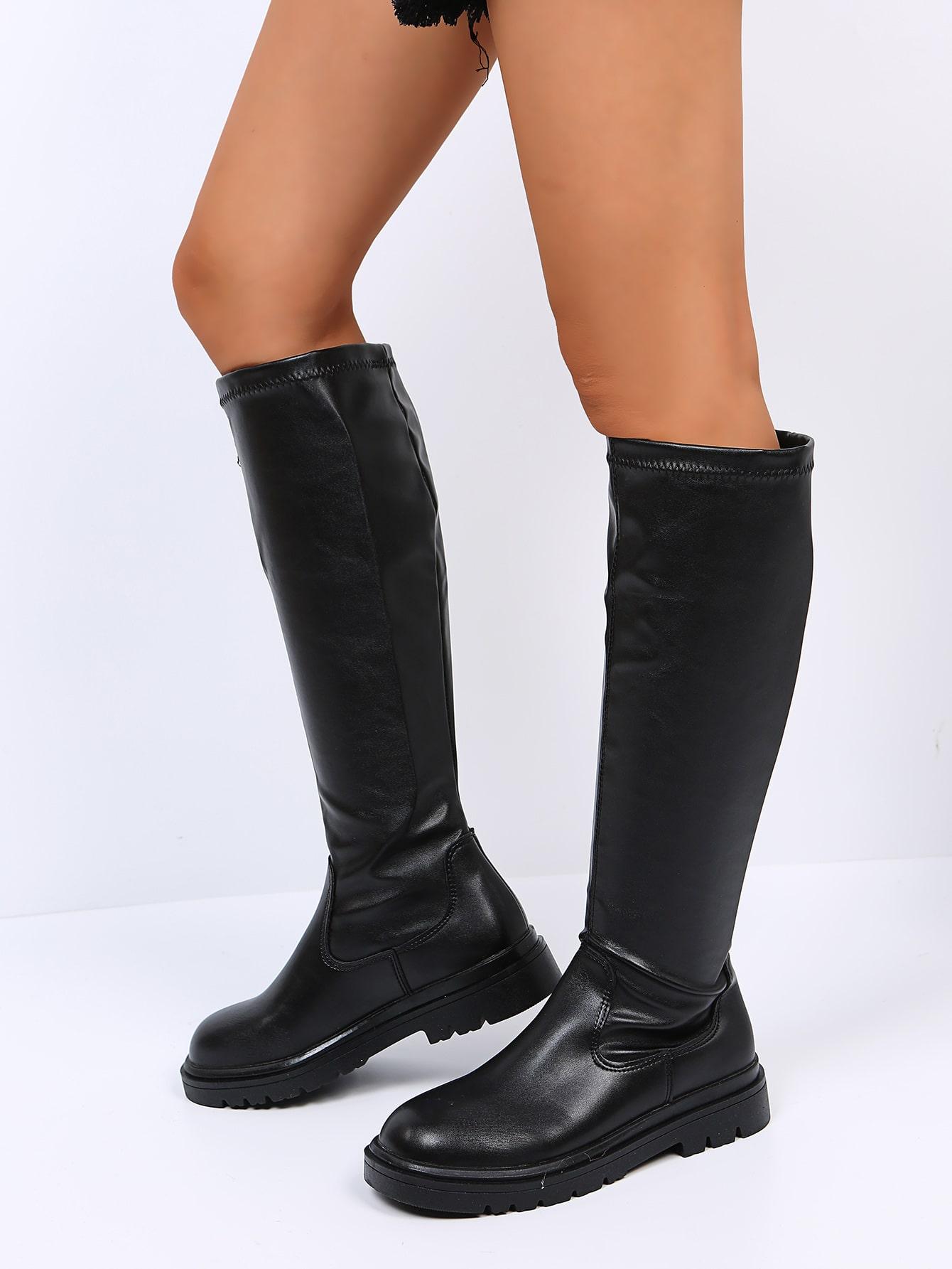 SHEIN CZARNE KOZAKI PŁASKI OBCAS W01__40