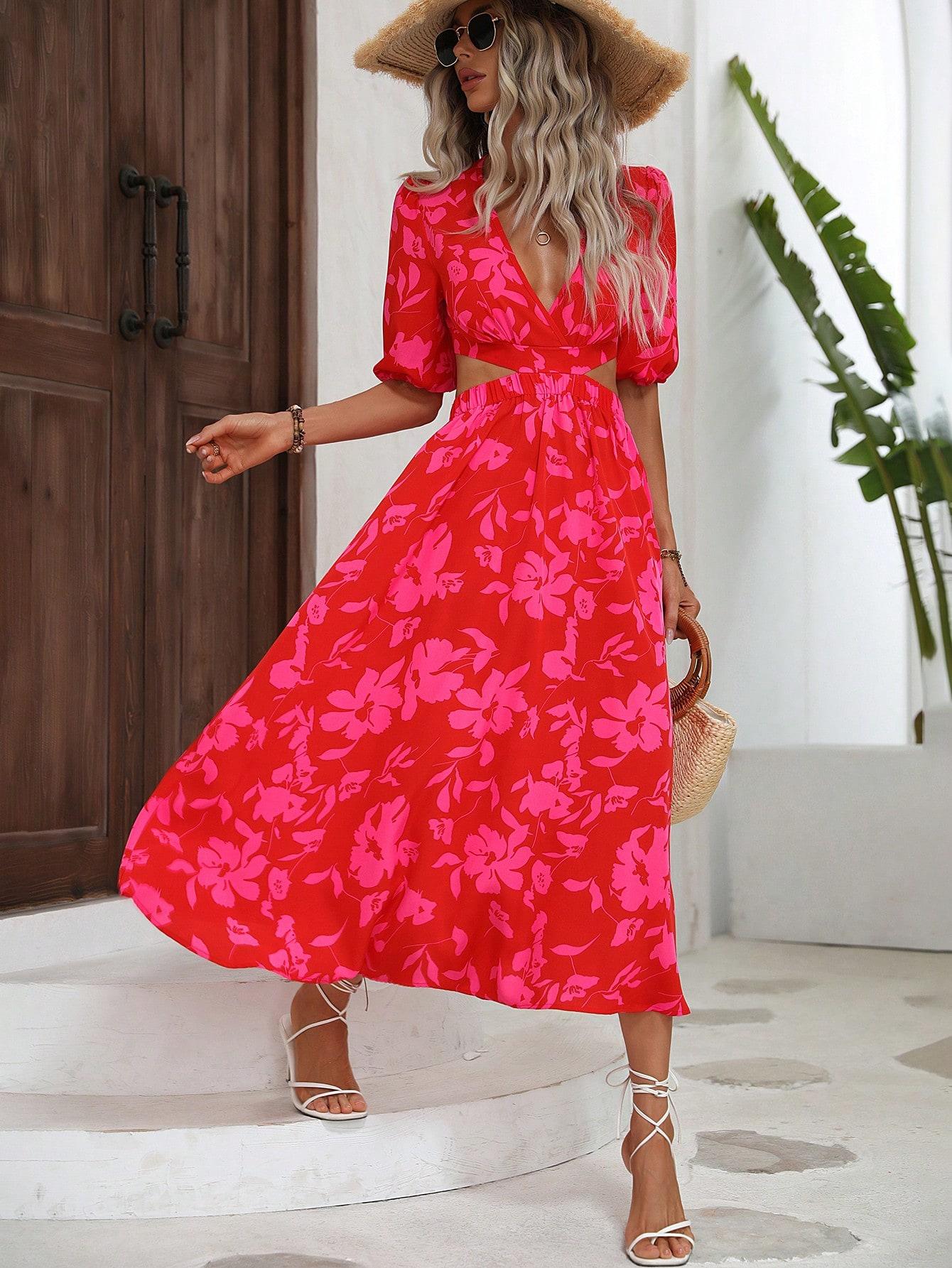 SHEIN SUKIENKA KWIATY PRINT S06__M