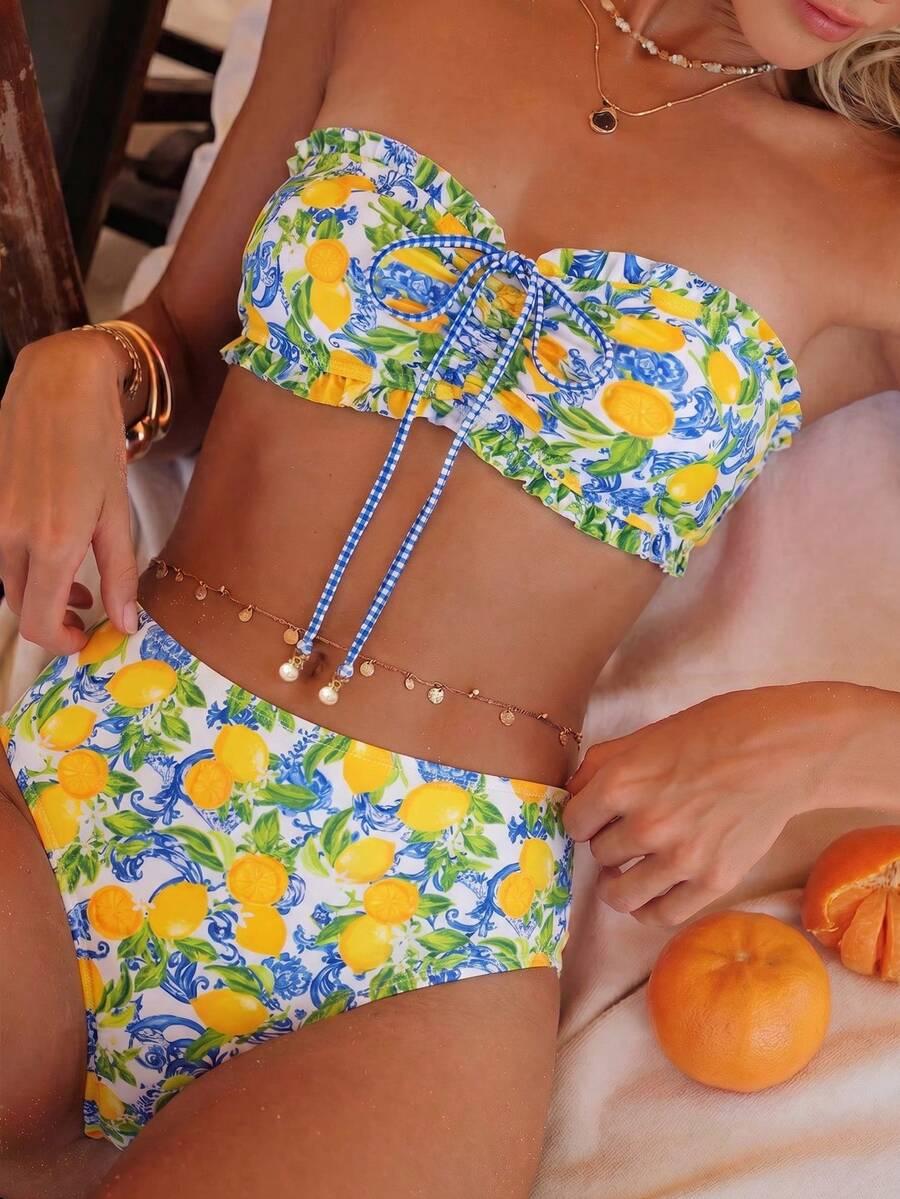 SHEIN DWUCZĘŚCIOWY STRÓJ KĄPIELOWY WZÓR S09__L