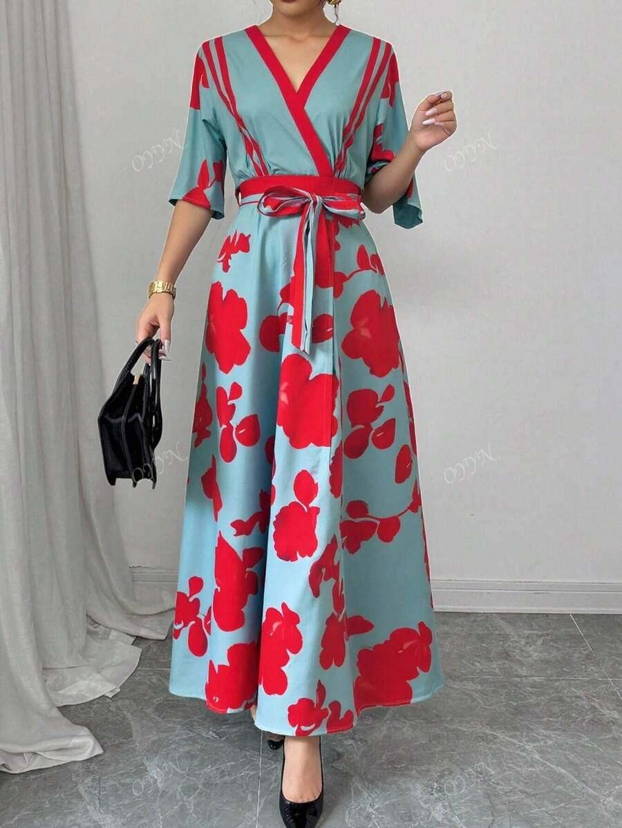 SHEIN KOLOROWA MAXI SUKIENKA S06__XXL