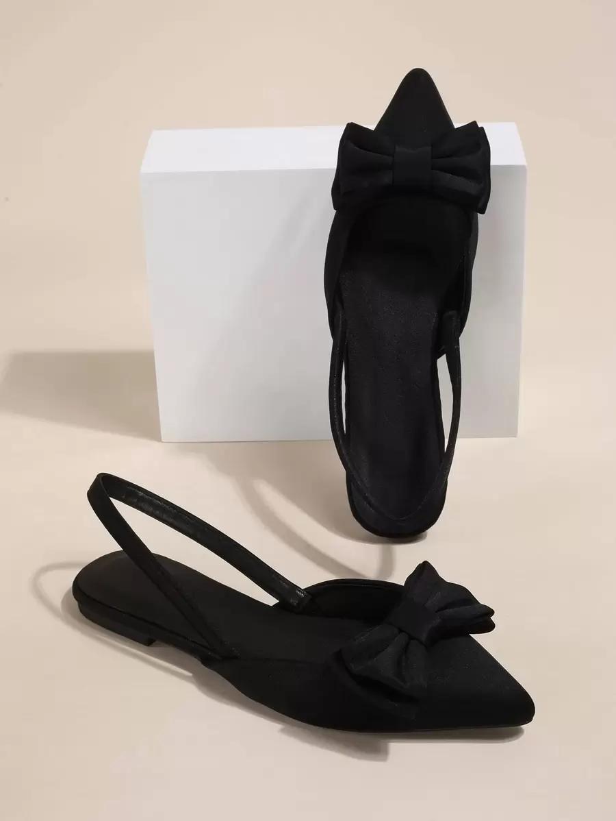 SHEIN CZARNE BALERINY SZPIC KOKARDA S06__40,5