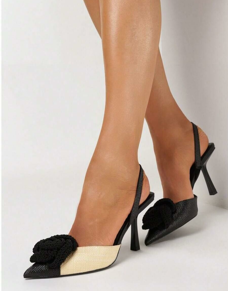 SHEIN CZARNE CZÓŁENKA ŁĄCZENIE KONTRAST ZDOBIENIE PK01__41