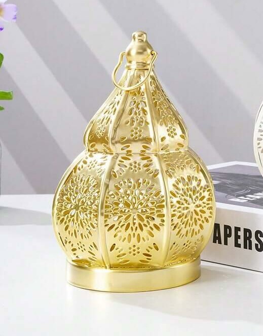 SHEIN ZŁOTY LAMPION NA ŚWIECZKĘ 10X19