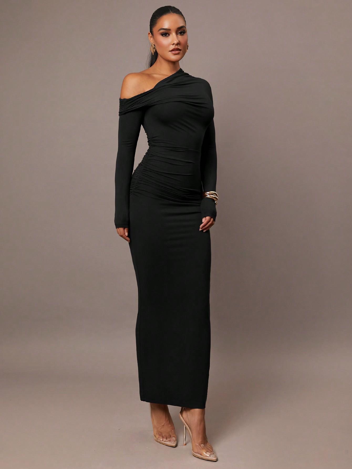 SHEIN CZARNA MAXI SUKIENKA S06__XS