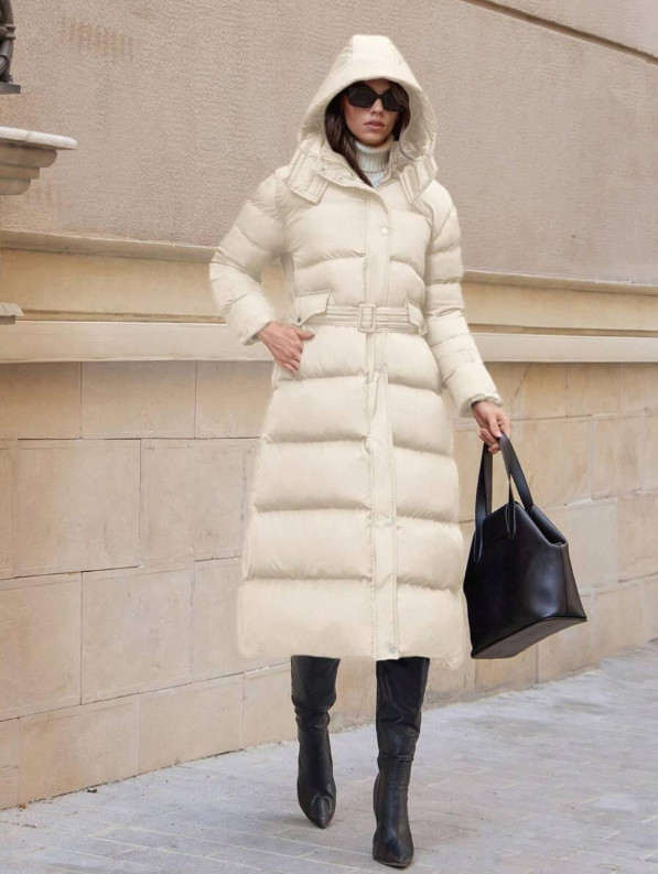 SHEIN KREMOWA KURTKA KAPTUR W01__M