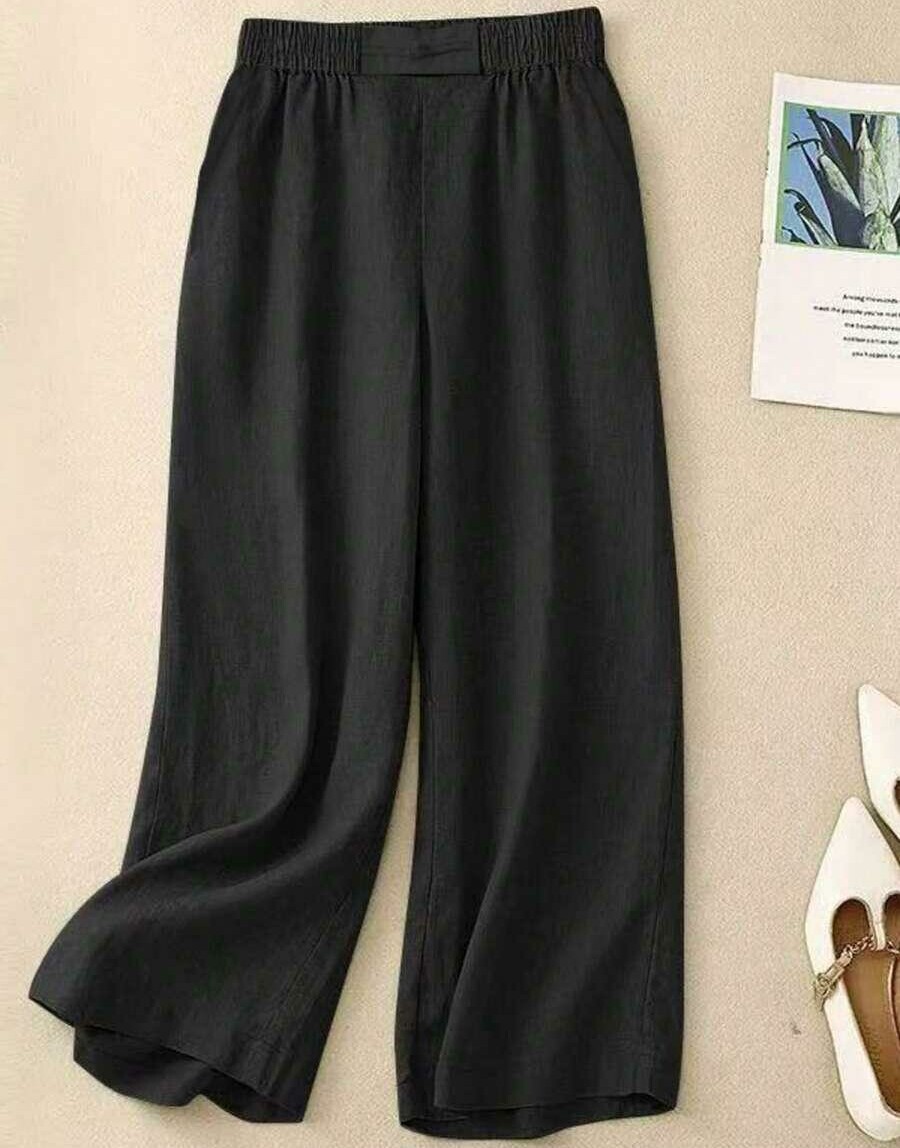SHEIN SPODNIE Z DOMIESZKĄ LNU CASUAL S06__XL