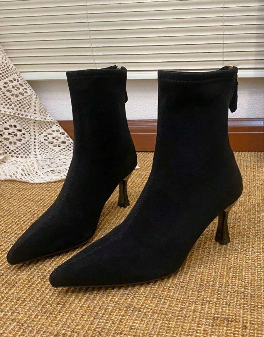 SHEIN CZARNE BOTKI IMITACJA ZAMSZU W01__39,5