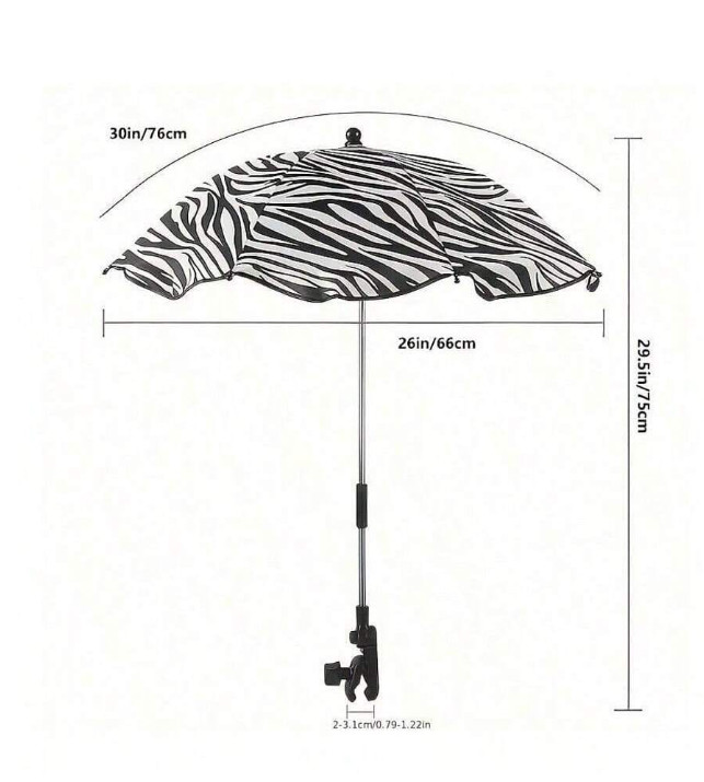 SHEIN CZARNY PRZENOŚNY PARASOL S07