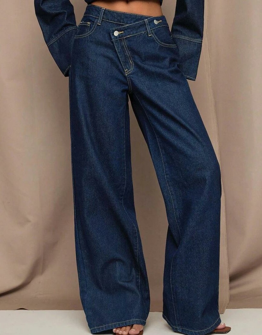 SHEIN GRANATOWE SPADNIE JEANS S06__50