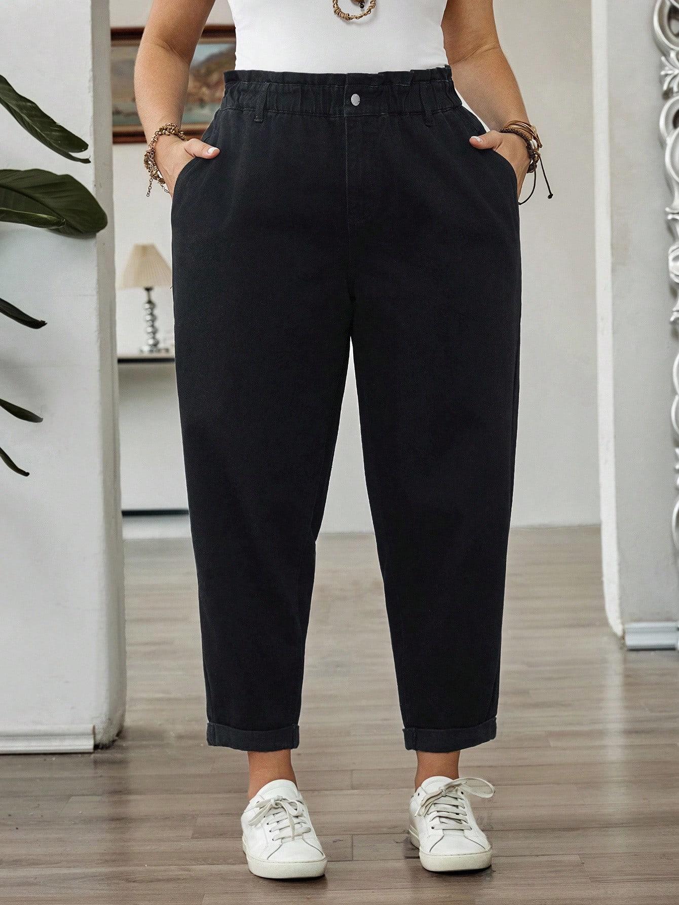 SHEIN CZARNE SPODNIE JEANS S06__56-58