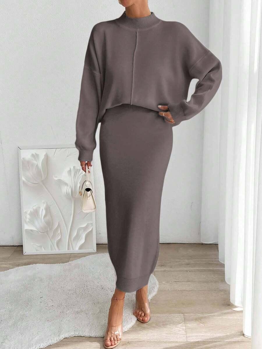 SHEIN KOMPLET SWETER SPÓDNICA S06__M