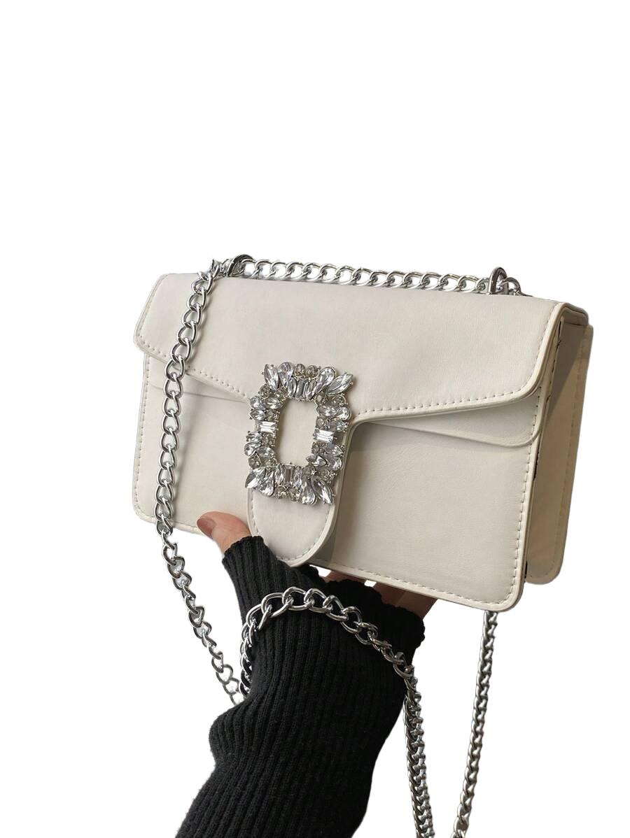 SHEIN BIAŁA TOREBKA ZDOBIENIE S07__13X7X21.5