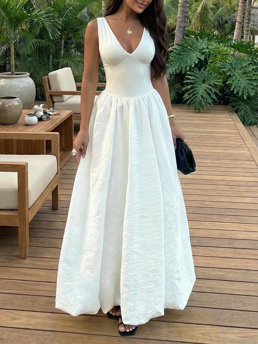 SHEIN BIAŁA MAXI SUKIENKA S06__XL