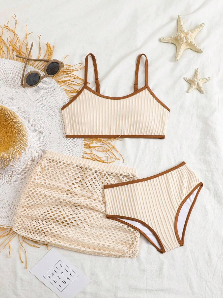SHEIN TRZYCZĘŚCIOWY STRÓJ KĄPIELOWY S09__122/128