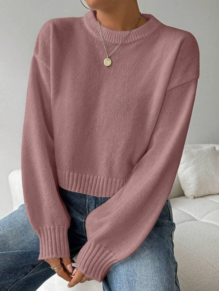 SHEIN RÓŻOWY SWETER OKRĄGŁY DEKOLT S06__M
