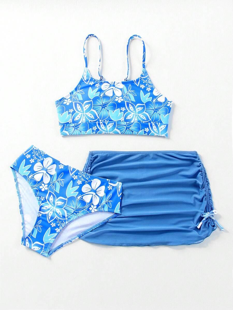 SHEIN DWUCZĘŚCIOWY STRÓJ KĄPIELOWY NARZUTKA KOMPLET S06__134-140