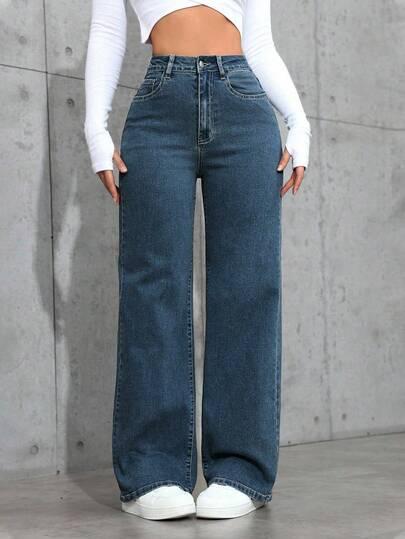 SHEIN NIEBIESKIE SPODNIE JEANS