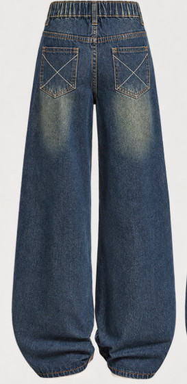 SHEIN SPODNIE JEANS WIDE LEG PK01__140-146