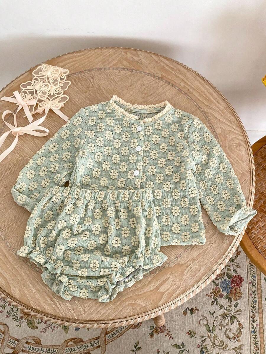 SHEIN ZIELONA BLUZKA SPODENKI KOMPLET S06__68-74