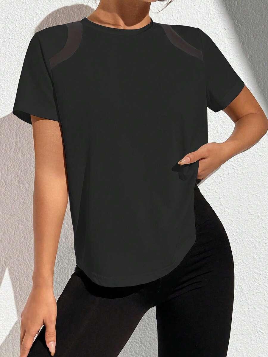 SHEIN CZARNA KOSZULKA KRÓTKI RĘKAW S06__48