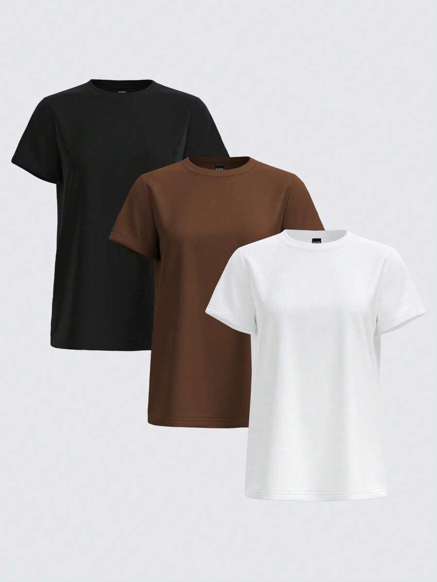 SHEIN T-SHIRT KRÓTKI RĘKAW 3-PACK S06__M