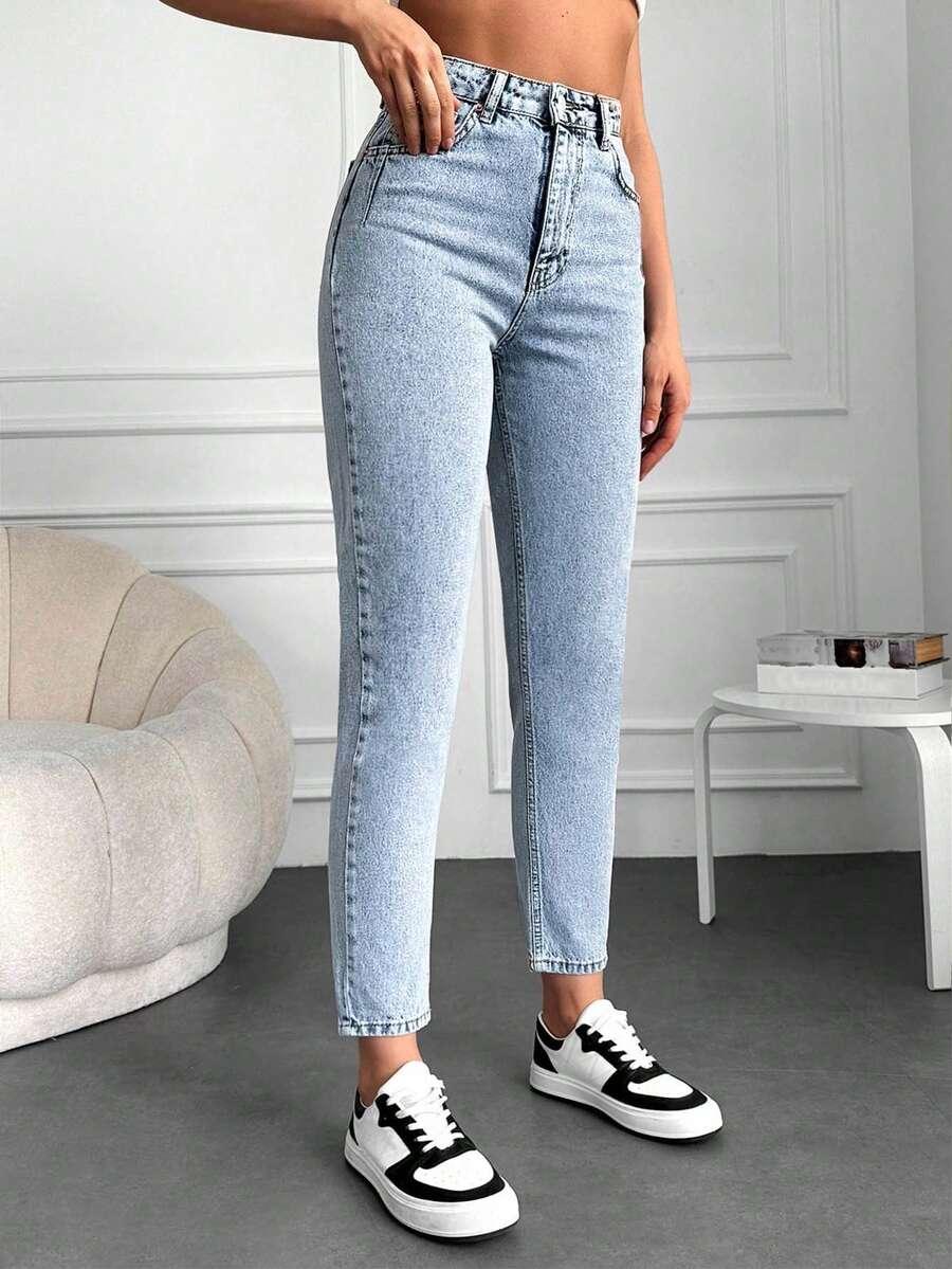 SHEIN NIEBIESKIE JEANSY WYSOKI STAN S06__XS