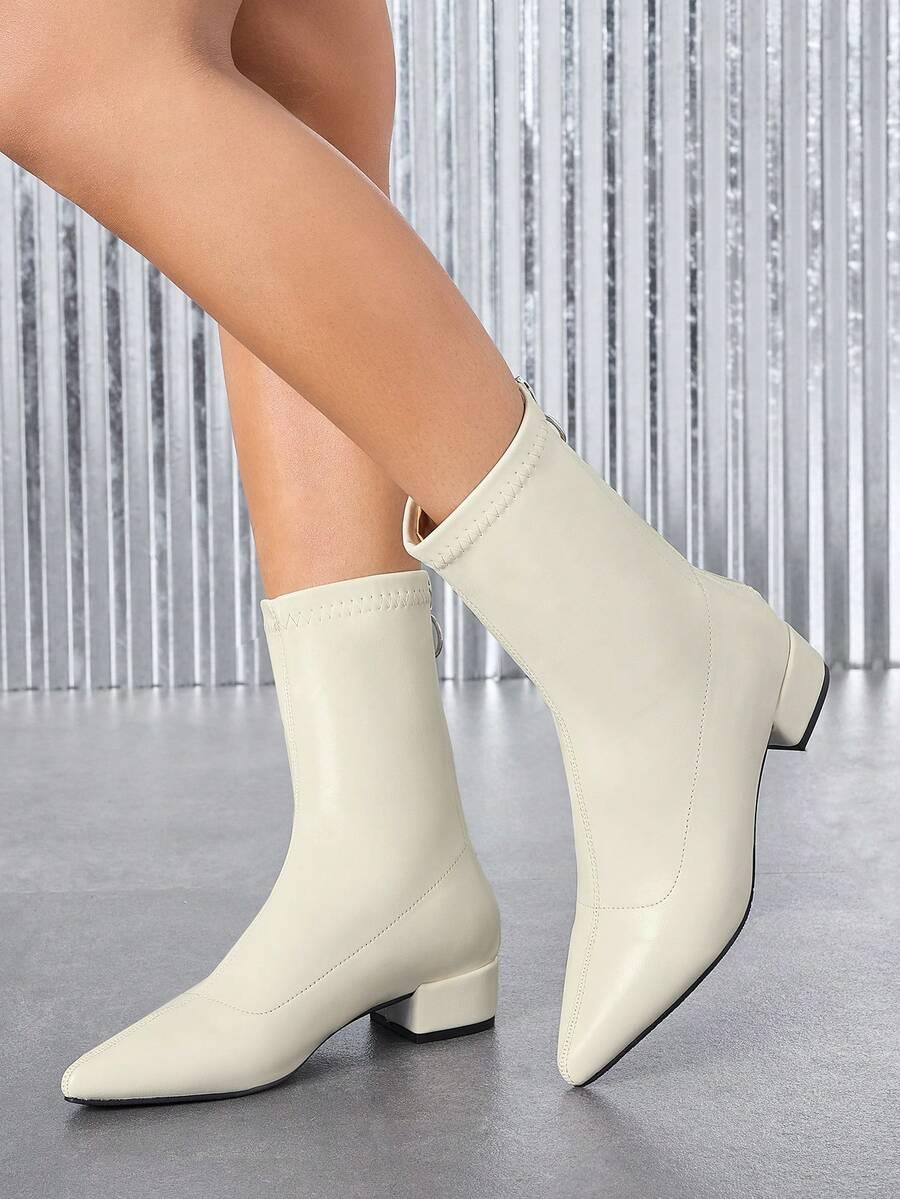 SHEIN KREMOWE BOTKI IMITACJA SKÓRY W01__36,5