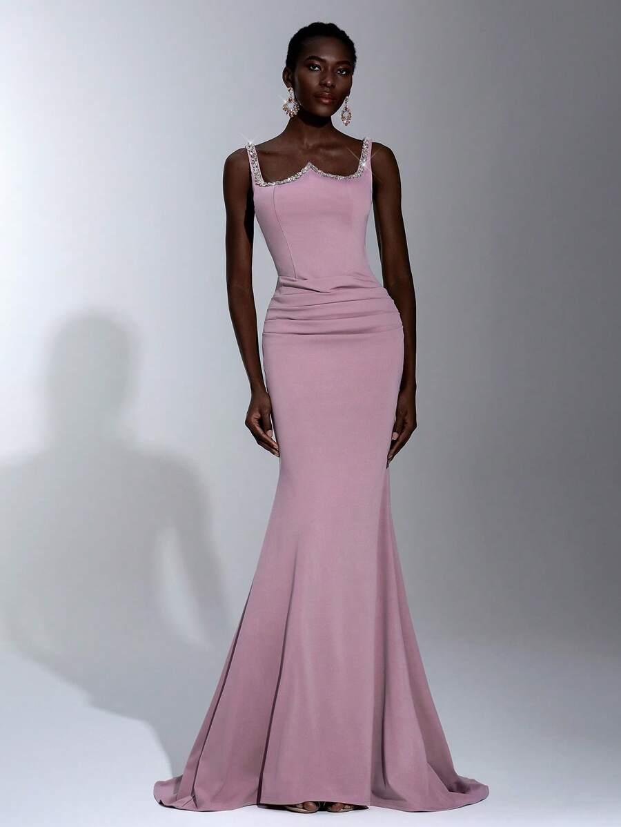 SHEIN RÓŻOWA MAXI SUKIENKA S06__S