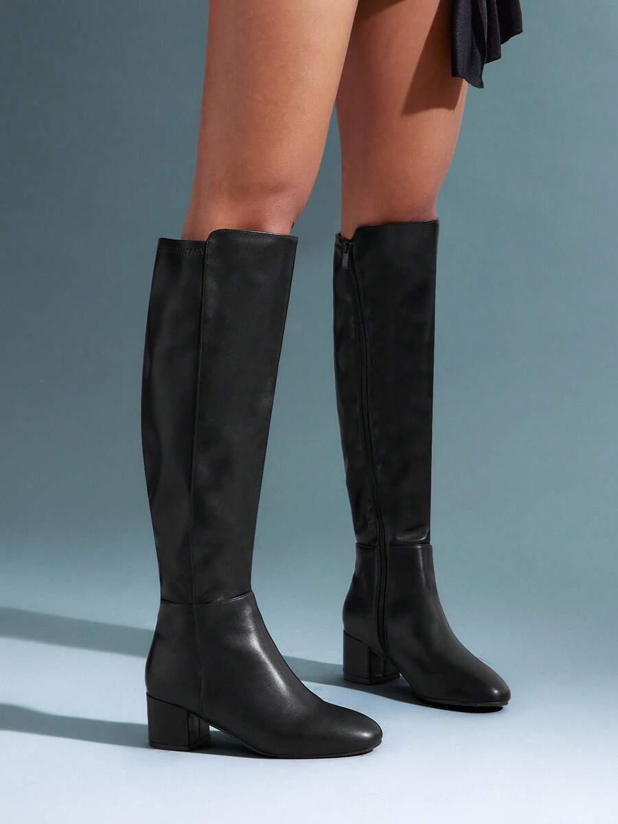 SHEIN CZARNE KOZAKI IMITACJA SKÓRY W01__39,5