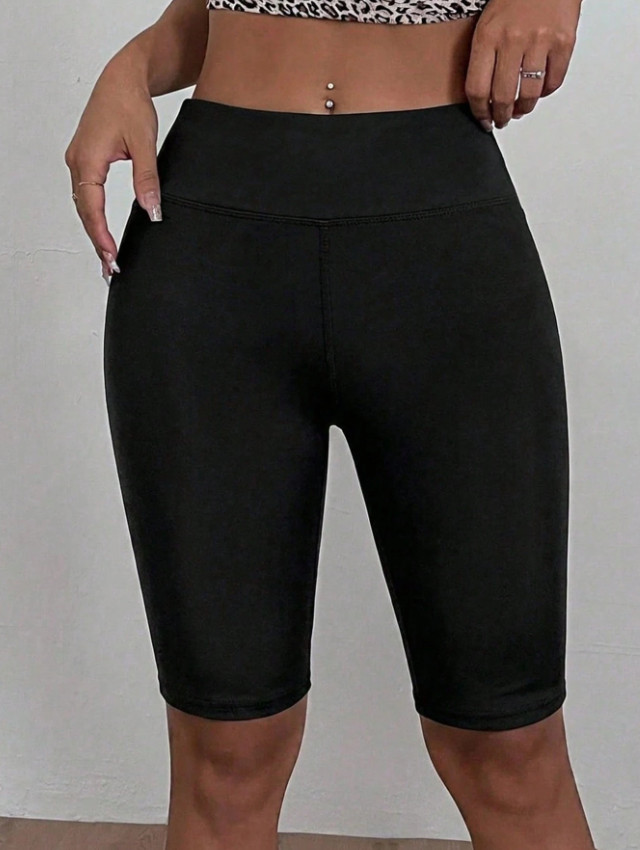 SHEIN CZARNE SPODENKI PRZED KOLANO PK01__S