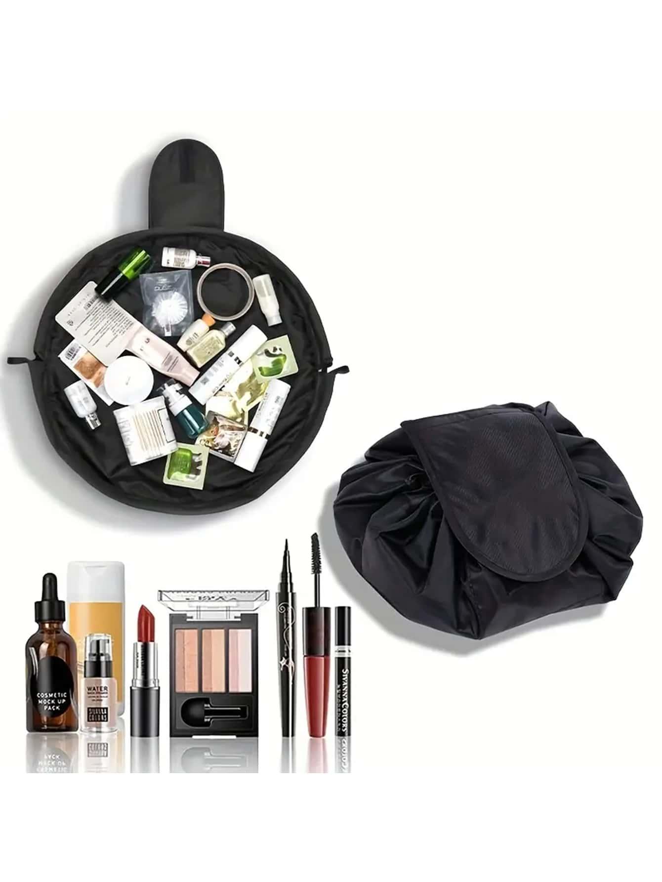 SHEIN CZARNA KOSMETYCZKA RZEP S07__