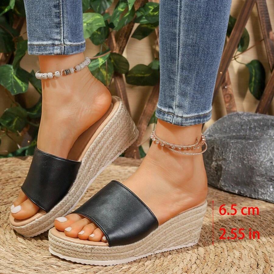 SHEIN CZARNE KLAPKI KOTURN S06__39