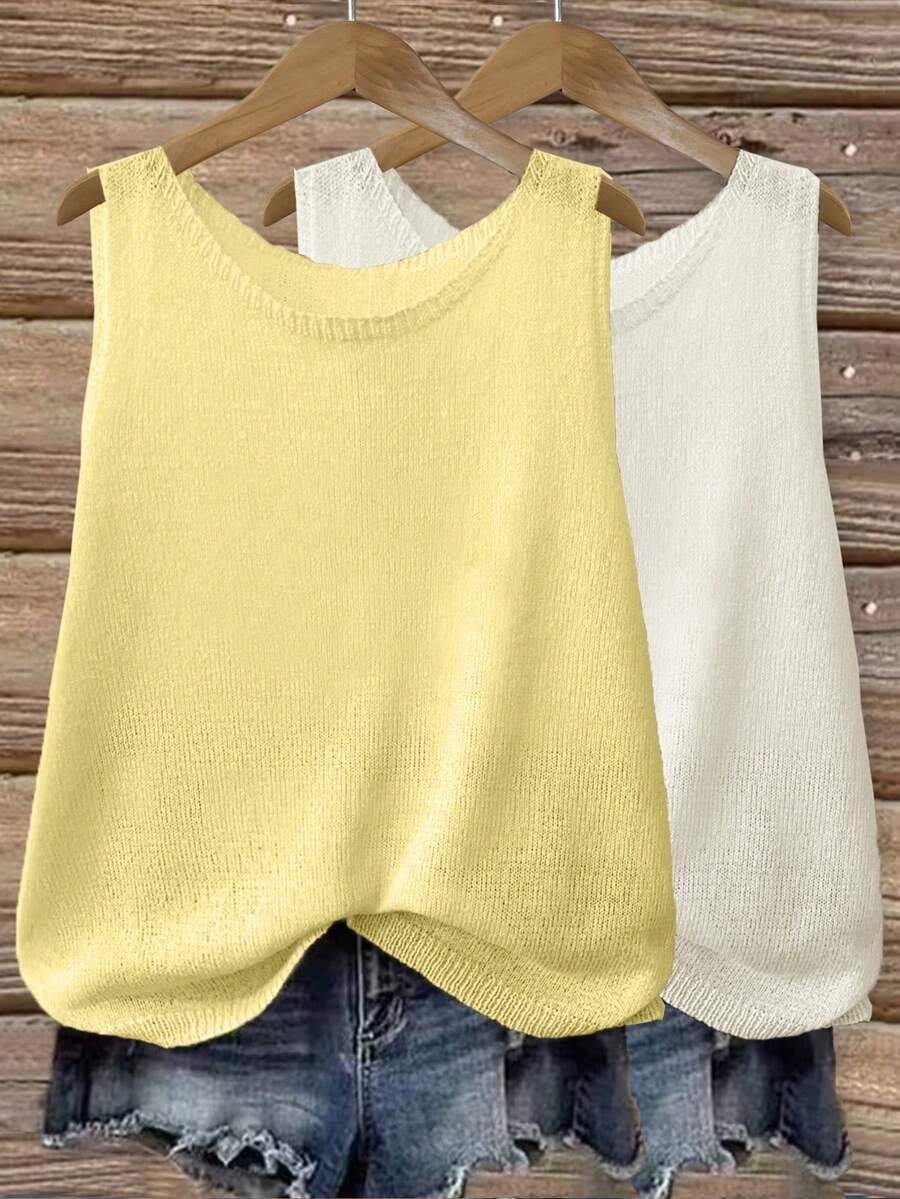 SHEIN BLUZKA OKRĄGŁY DEKOLT 2-PACK S06__XL