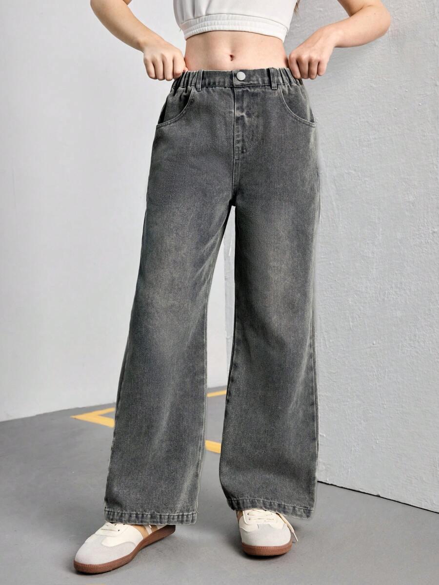 SHEIN SZARE SPODNIE JEANS S06__128-134CM
