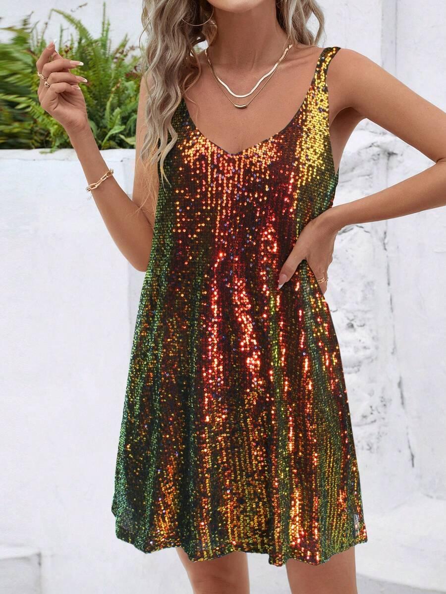SHEIN MINI SUKIENKA CEKINY S06__XL
