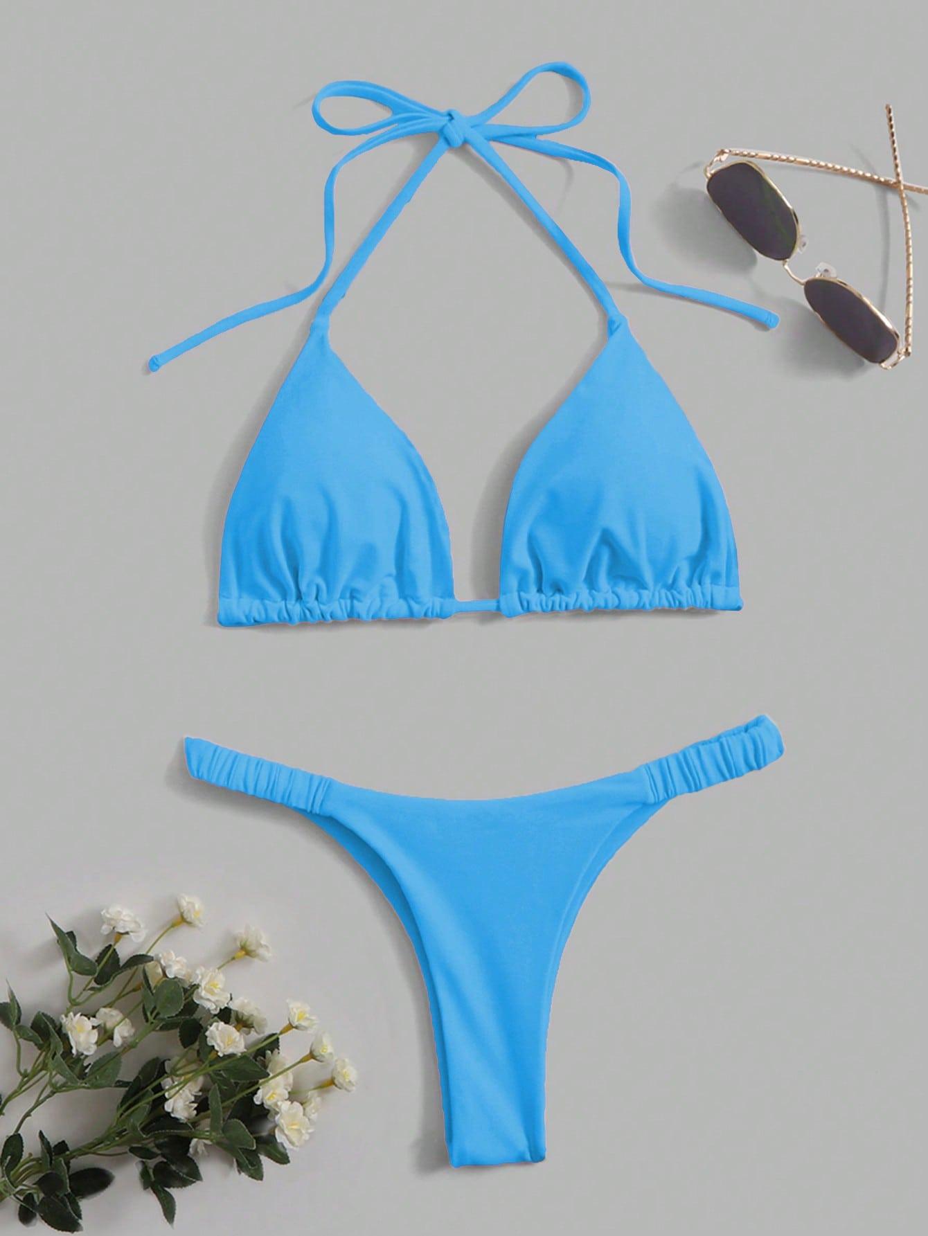 SHEIN NIEBIESKI DWUCZĘŚCIOWY STRÓJ KĄPIELOWY S09__M