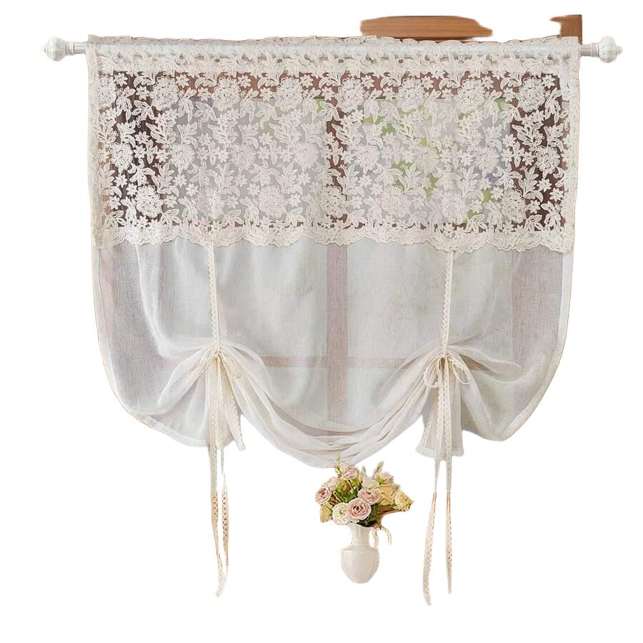 SHEIN BEŻOWA ZASŁONA KORONKA S07__100X100CM
