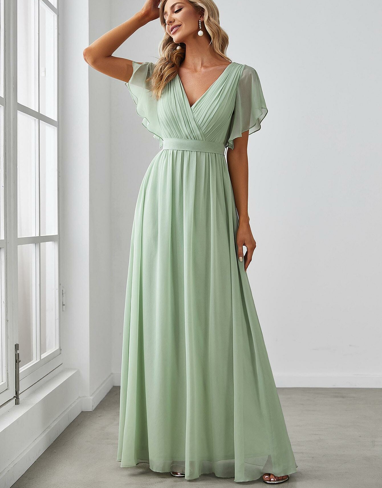 EVER PRETTY ZIELONA MAXI SUKIENKA S06__S