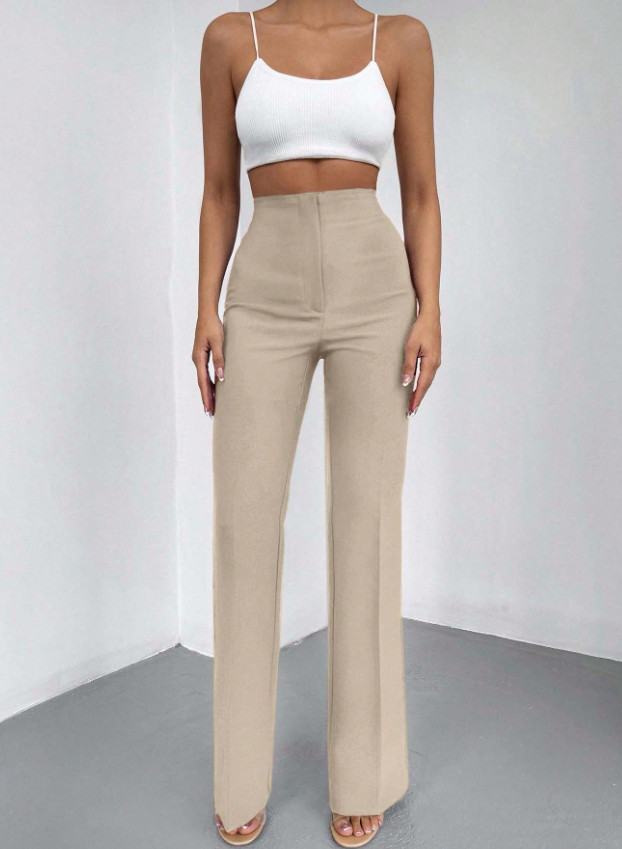 SHEIN BEŻOWE SPODNIE WYSOKI STAN S06__XS