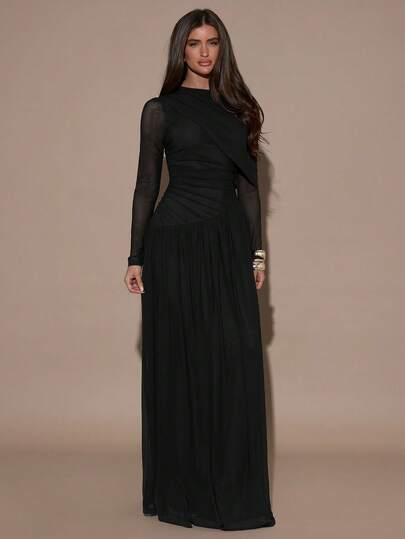 SHEIN CZARNA MAXI SUKIENKA S06__L