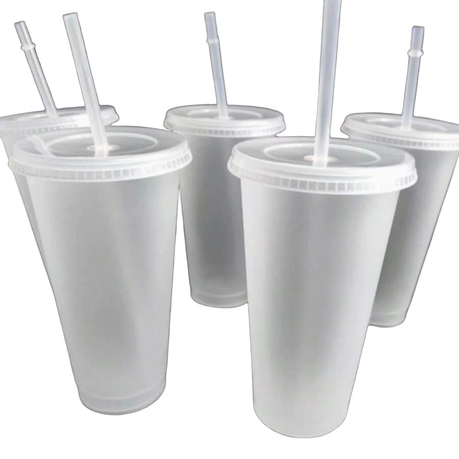 SHEIN JEDNORAZOWY KUBEK ZE SŁOMKĄ 5-PACK S07__700ML