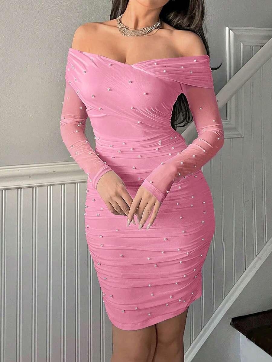 SHEIN RÓŻOWA MINI SUKIENKA S06__XL