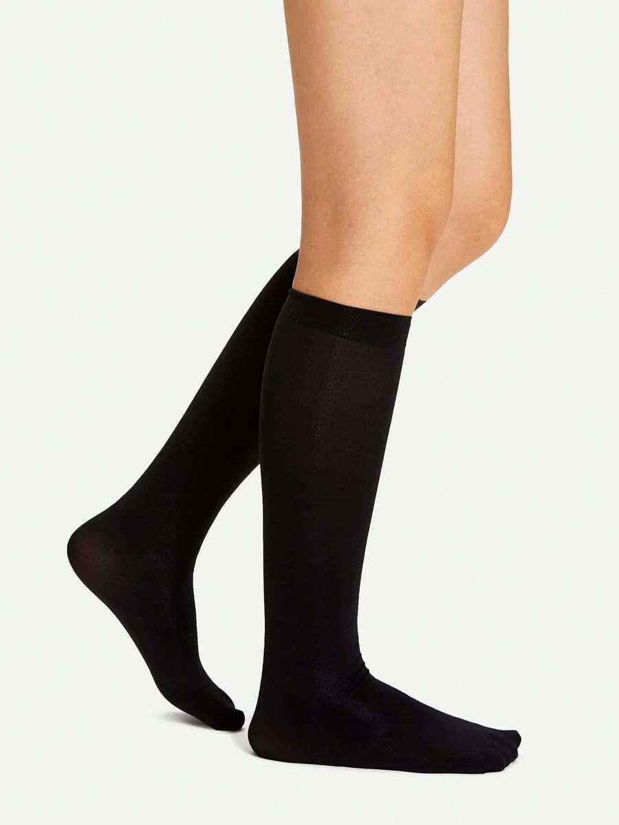 SHEIN CZARNE SKARPETY DO KOLAN S07__OS