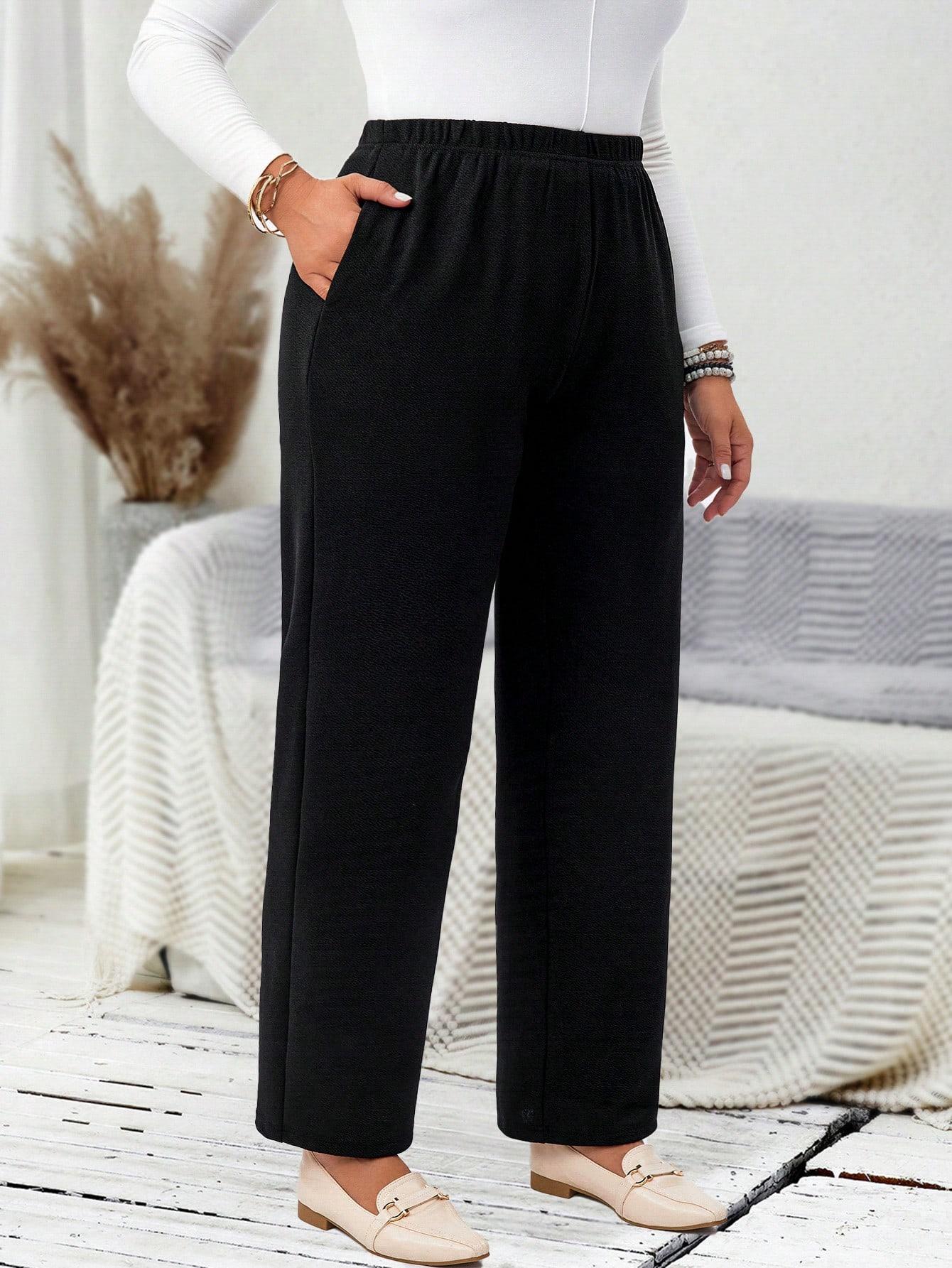 SHEIN CZARNE SPODNIE PROSTA NOGAWKA PK01__52