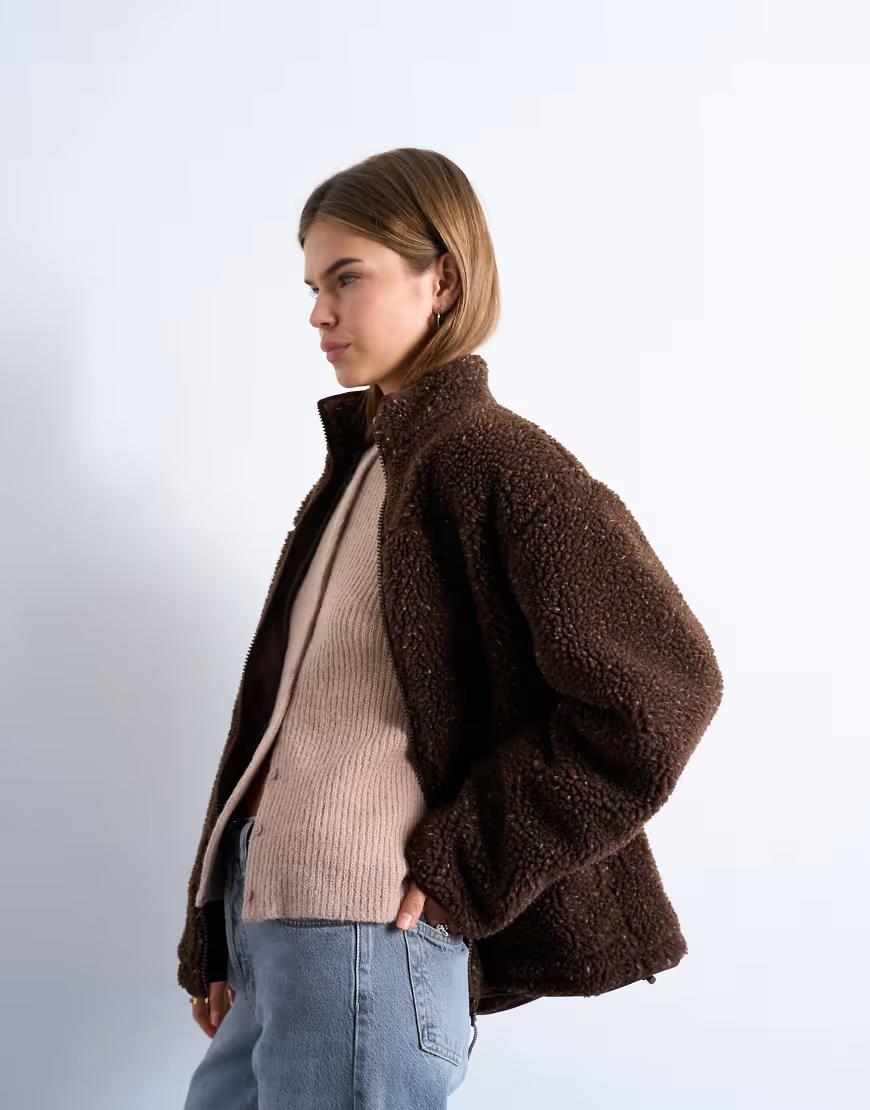 TOPSHOP BRĄZOWA KURTKA MIŚ W01__L/XL