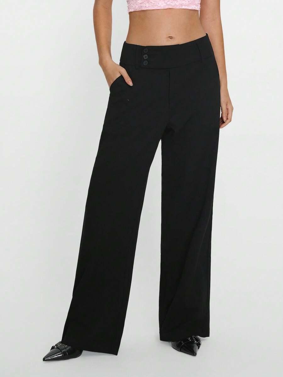 SHEIN CZARNE SPODNIE CASUAL S06__M