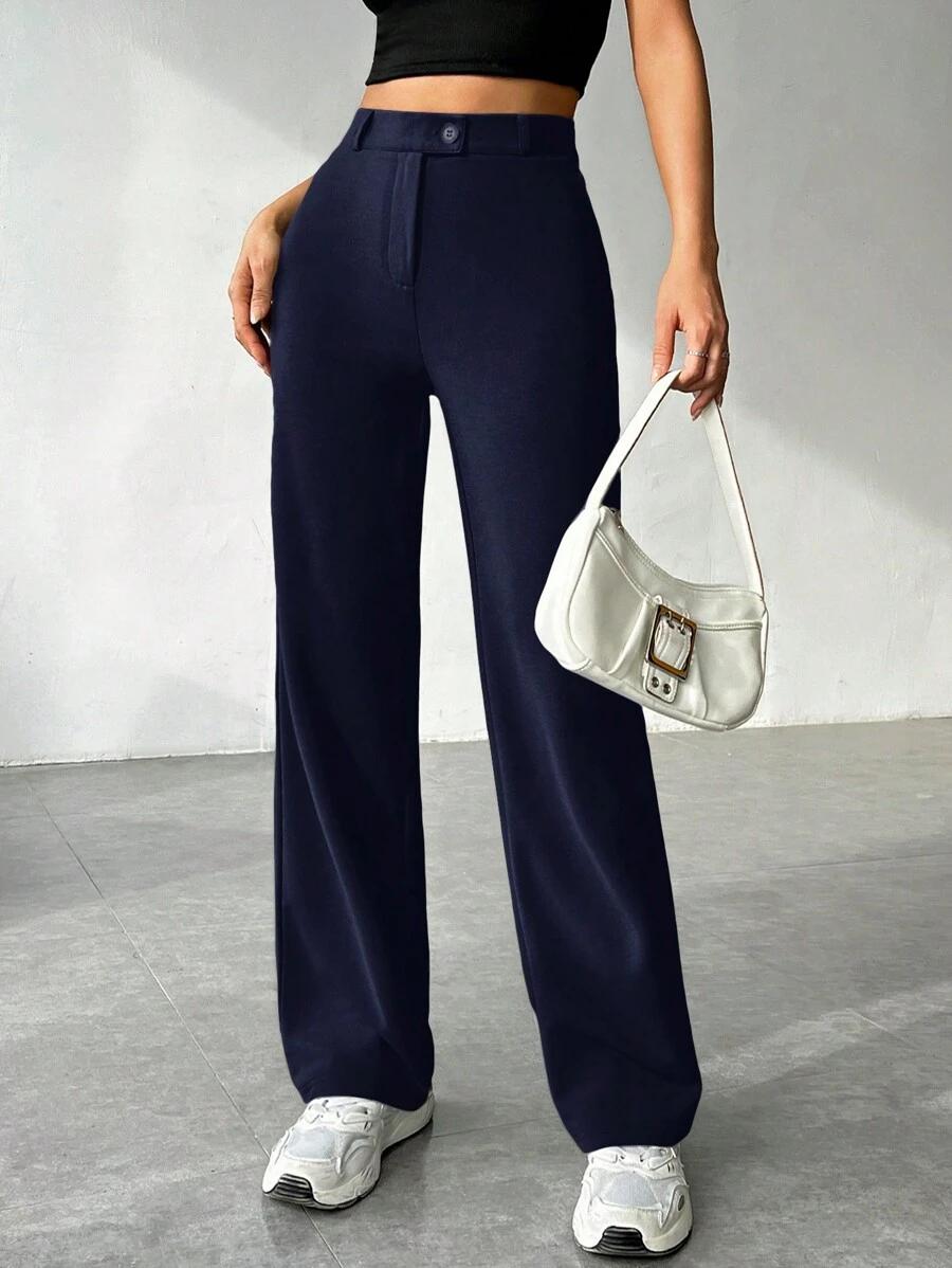SHEIN GRANATOWE SPODNIE CASUAL S06__S