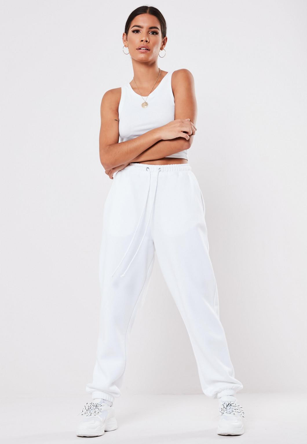 MISSGUIDED BIAŁY TOP BEZ RĘKAWÓW PRĄŻKI PK01__XL