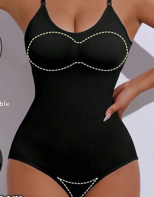 SHEIN CZARNE BODY MODELUJĄCE RAMIĄCZKA S06__XL